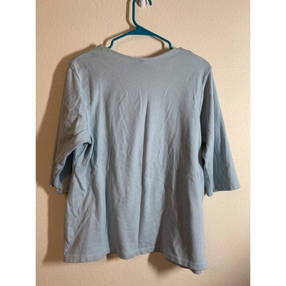 Venezia Jeans Elbow Length T Shirt Womens Size 18/20 Blue LS2 - Picture 2 of 4